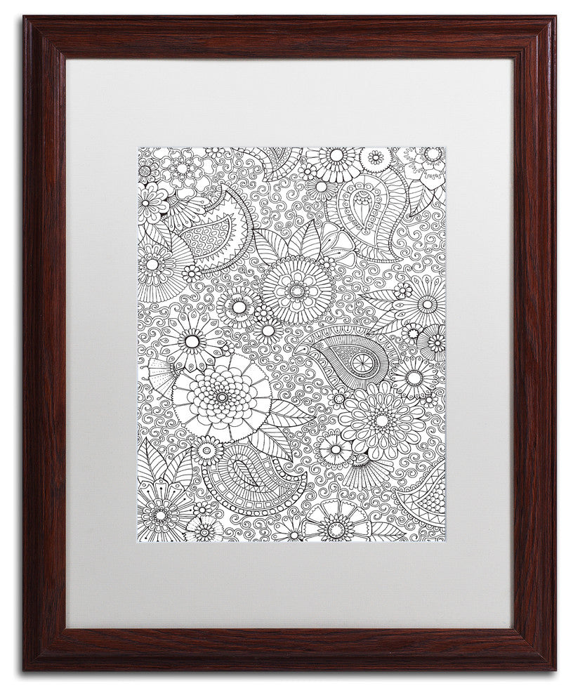 Hello Angel 'Paisley Floral' Art, Wood Frame, White Mat, 20x16