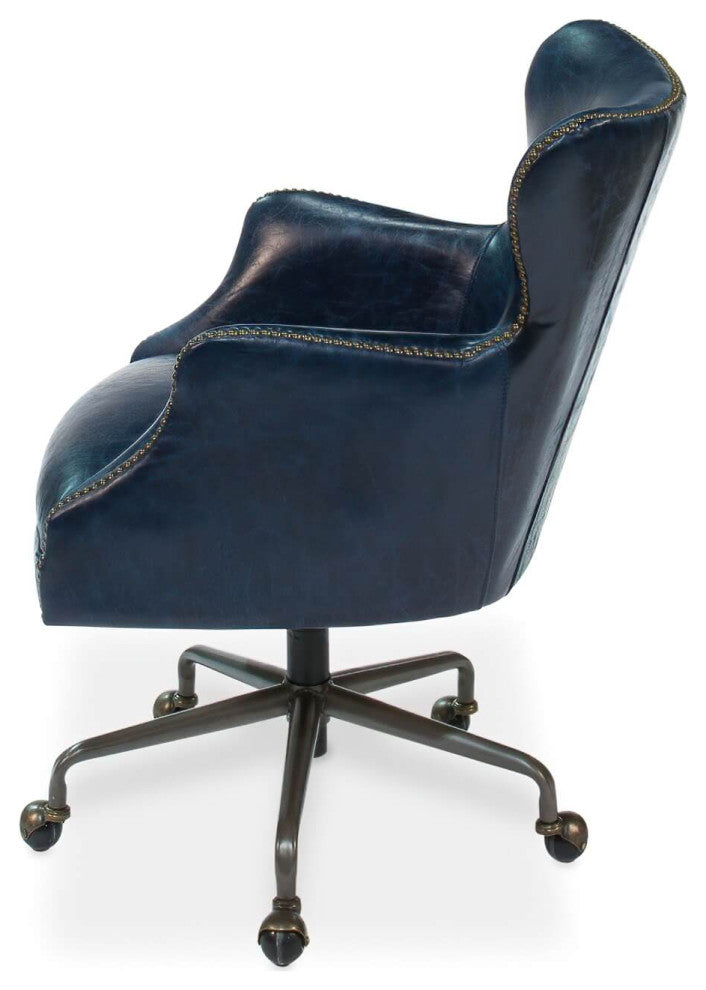 Classic Leather Office Chair Chateau Blue