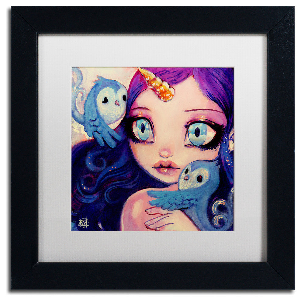 Natasha Wescoat 'A Little Birdy Told Me' Art, Black Frame, White Mat, 11x11