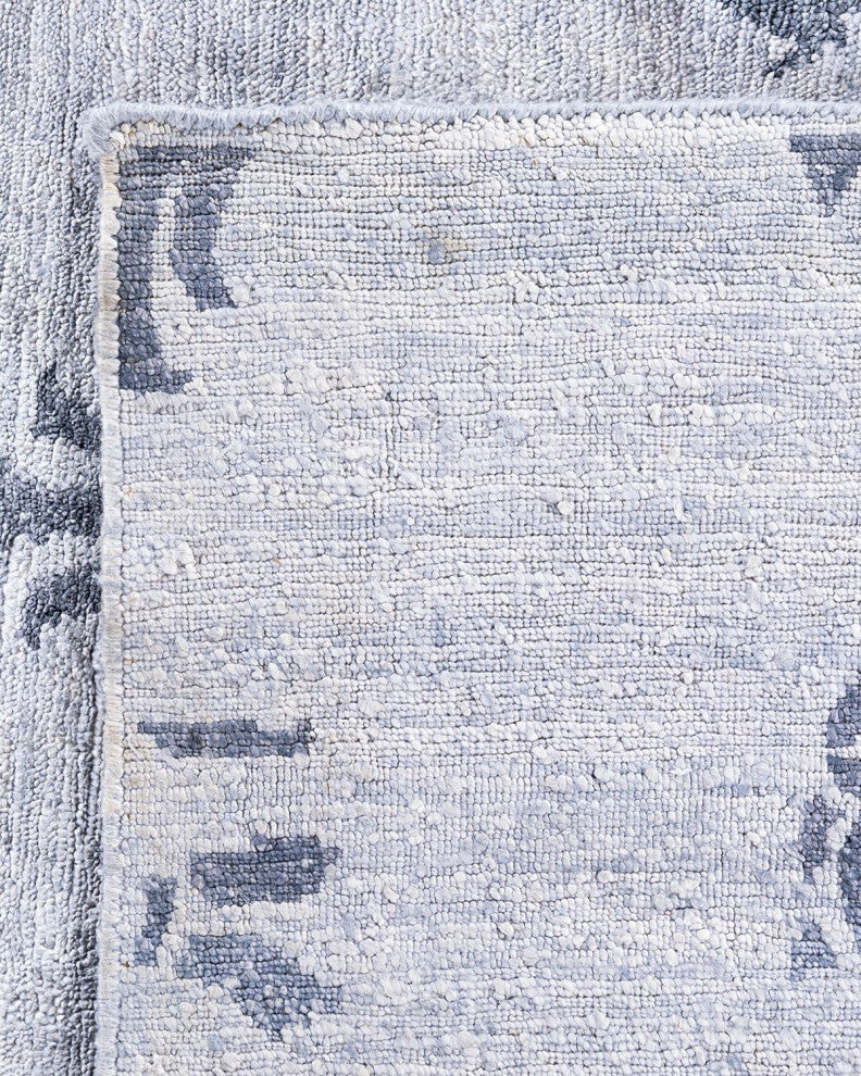 Modern, One-of-a-Kind Hand-Knotted Area Rug - Gray, 9' 0" x 11' 9"