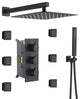 CASAINC 12" Wall Mounted 3 Way Thermostatic Luxury Shower System Set, Matte Black