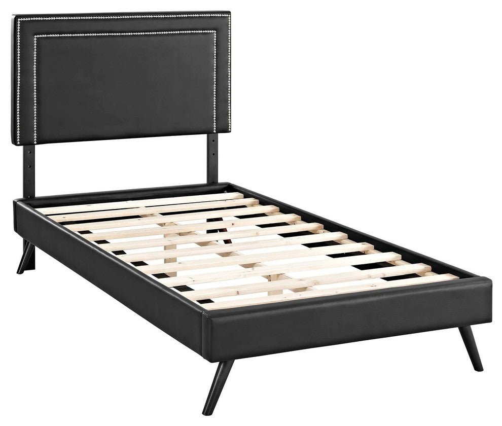 Virginia Twin Platform Bed with Round Splayed Legs