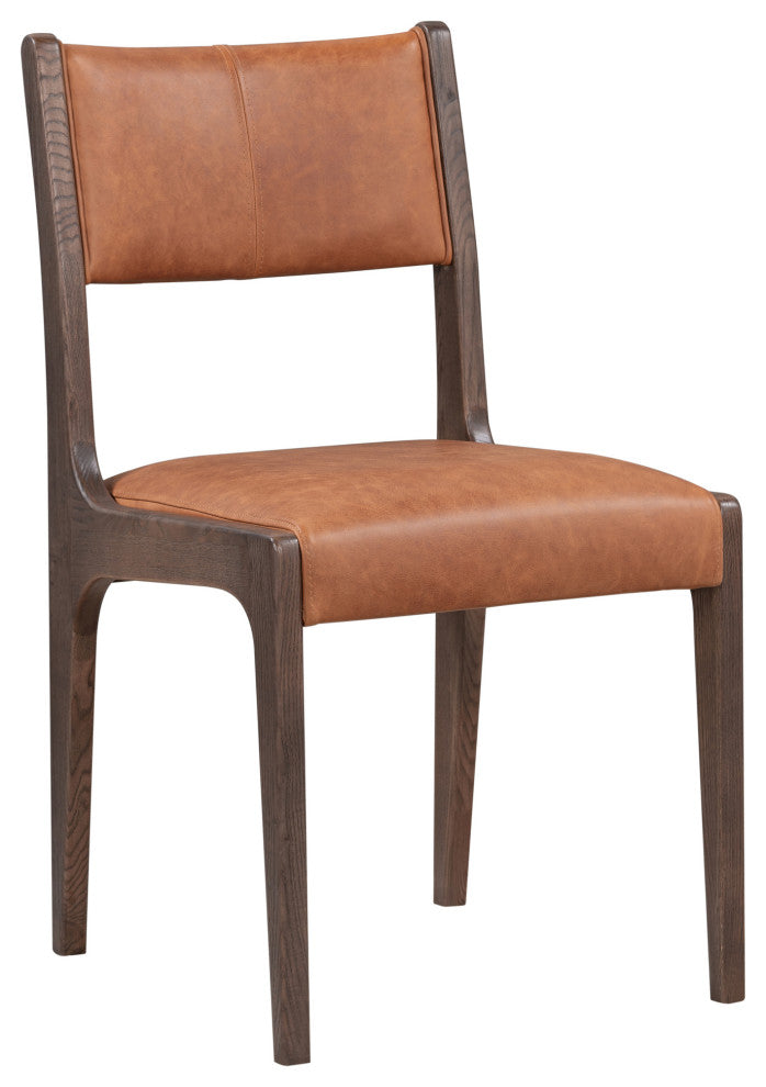 Kosas Home Wayne Top Grain Leather Autumn Brown Dining Chair