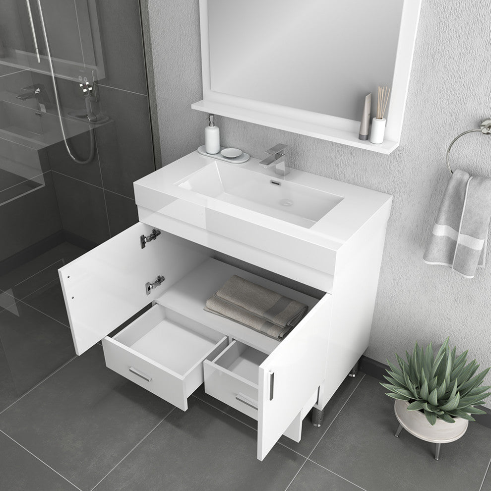 Ripley 36" Modern Bathroom Vanity Set, White