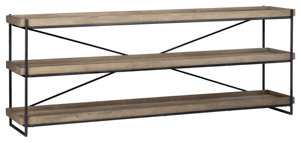 16" Brown Solid Wood 4 Legs Console Table