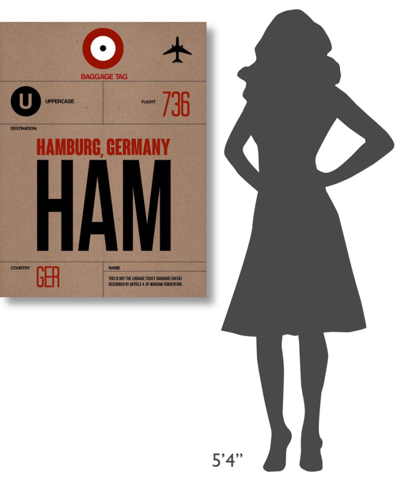 "HAM Hamburg Luggage Tag 1" Fine Art Print