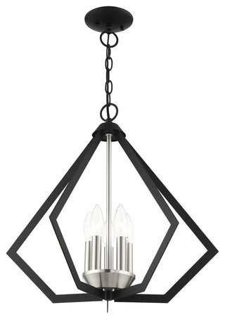 Livex Lighting Prism 5 Light Black With Brushed Nickel Cluster Chandelier