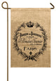 Paris Crest Burlap Garden Flag