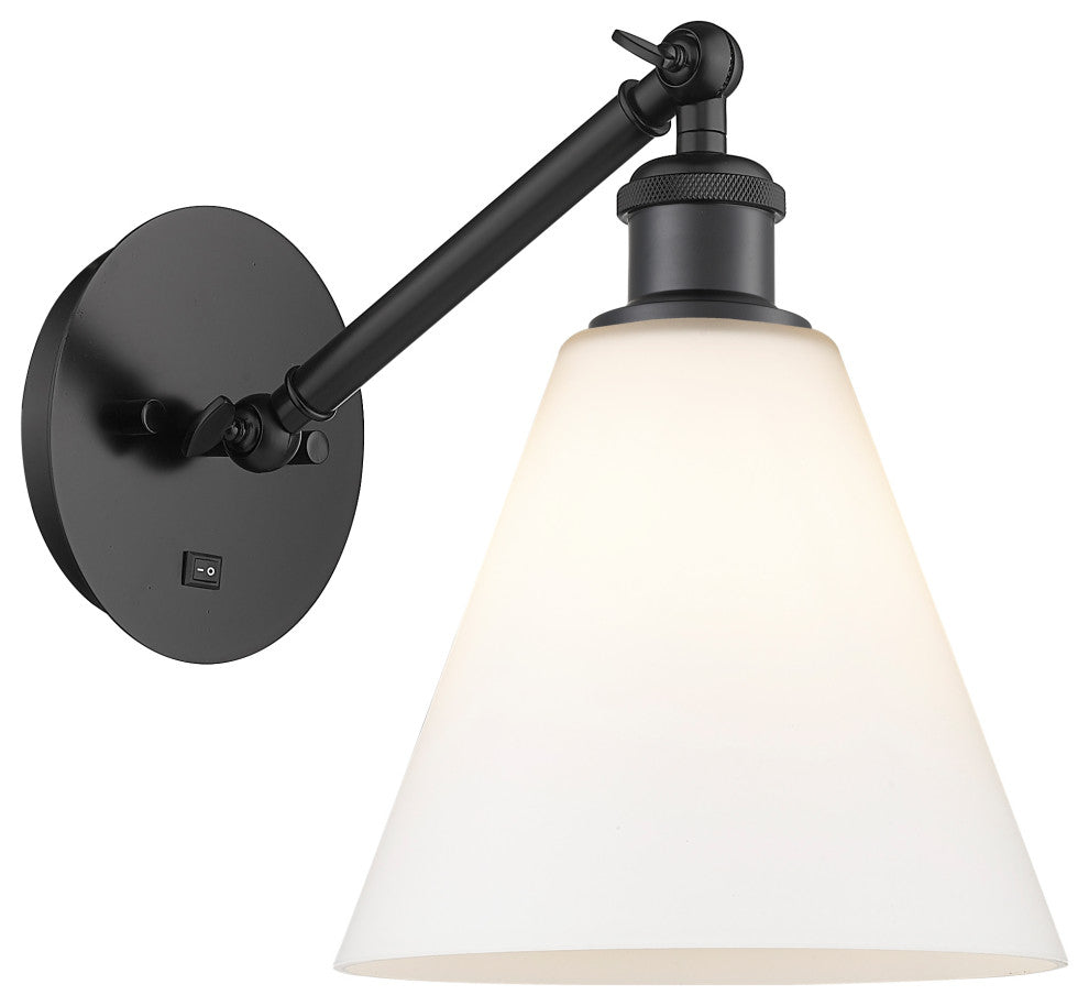 Innovations 317-1W-BK-GBC-81 1-Light Sconce, Matte Black