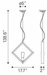 Rotorura Ceiling Lamp, Rust