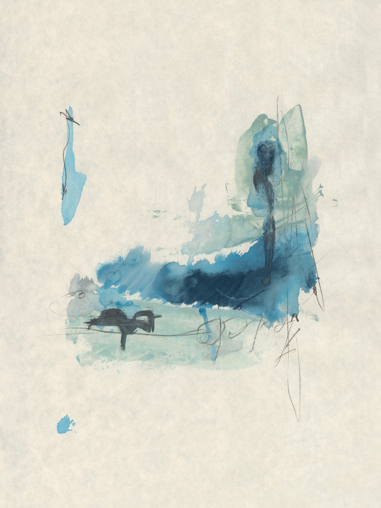 36x48 Splashes of Blue V, Unframed Artwork
