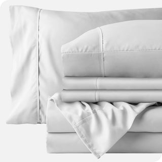 Bare Home Twin & Twin XL 5-Piece Microfiber Sheet Set, Cool White, Twin
