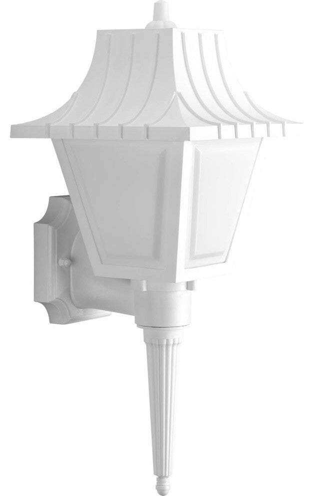 1-Light Outdoor Wall Mount White White Acrylic Glass