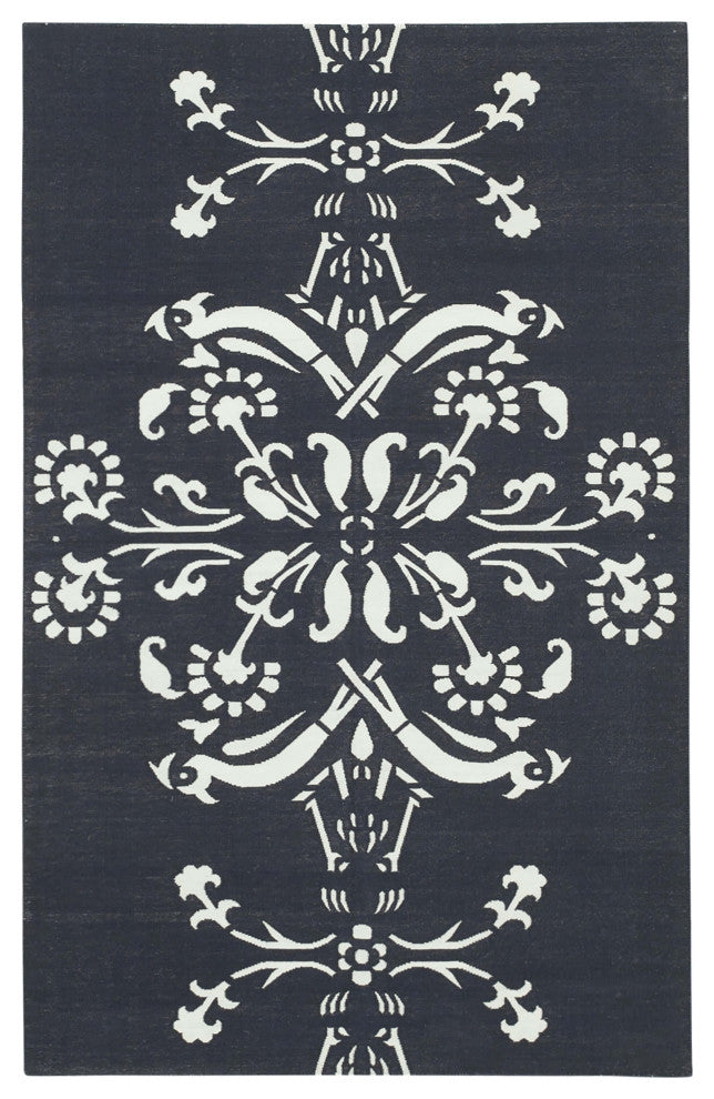 Rug N Carpet - Handmade Wool 3' 7'' x 5' 7'' Modern Design Dhurrie Kilim Rug