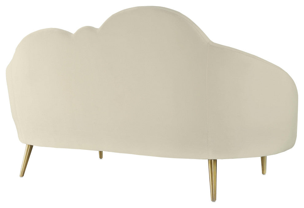 TOV Furniture Cloud Cream Velvet Settee
