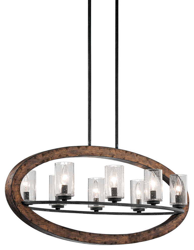 Kichler Grand Bank Eight Light Linear Chandelier 43191AUB
