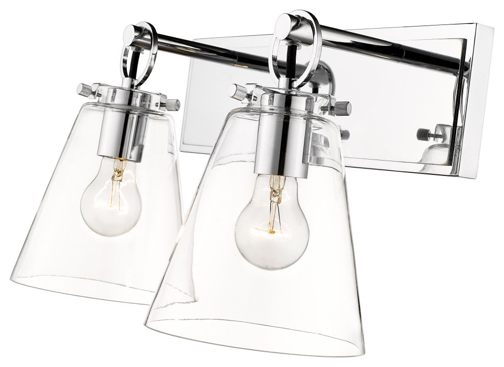 Zlite 483-2V-CH 2-Light Vanity, Clear