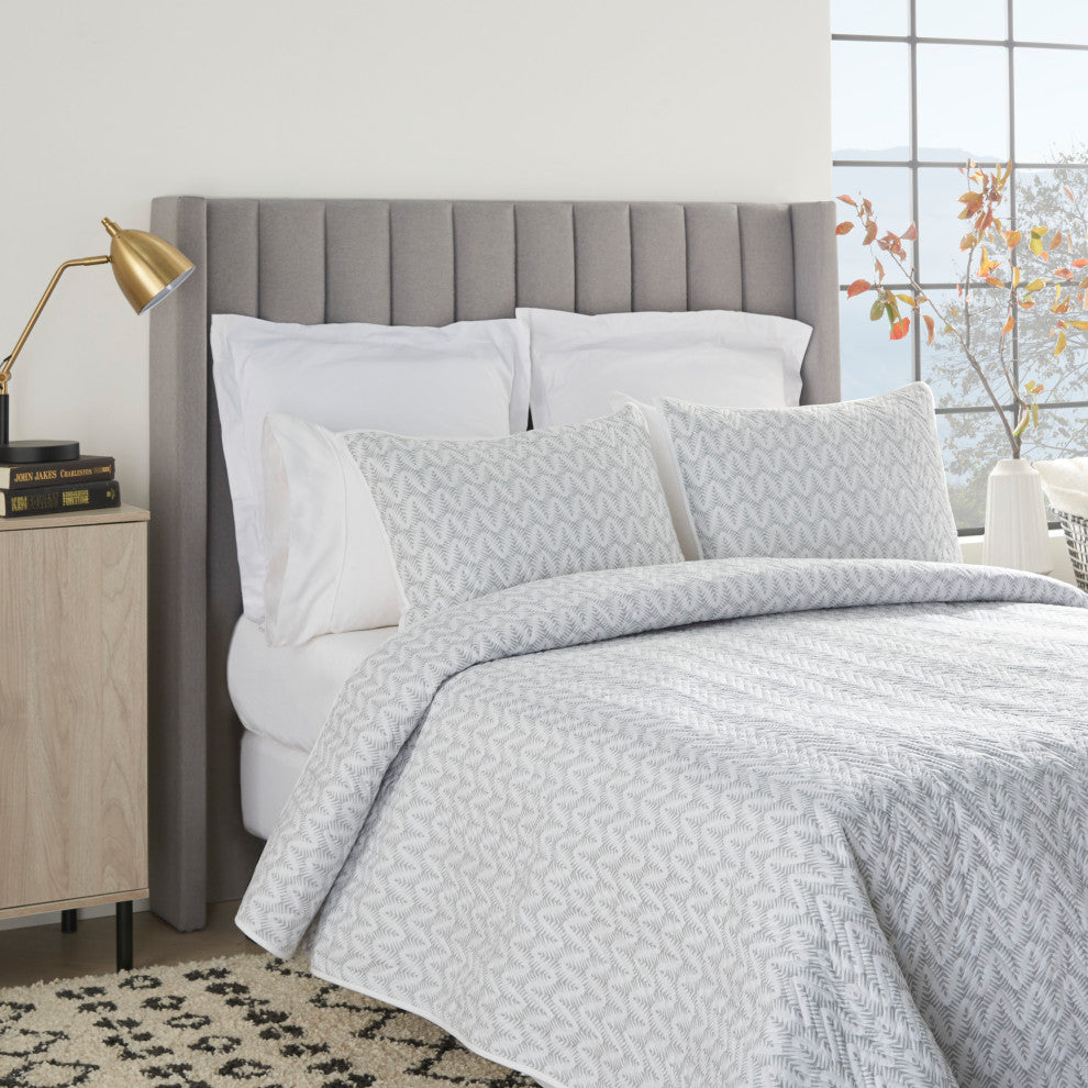 Nourison DSQ01 Bedding, Grey, 3 Pc Set
