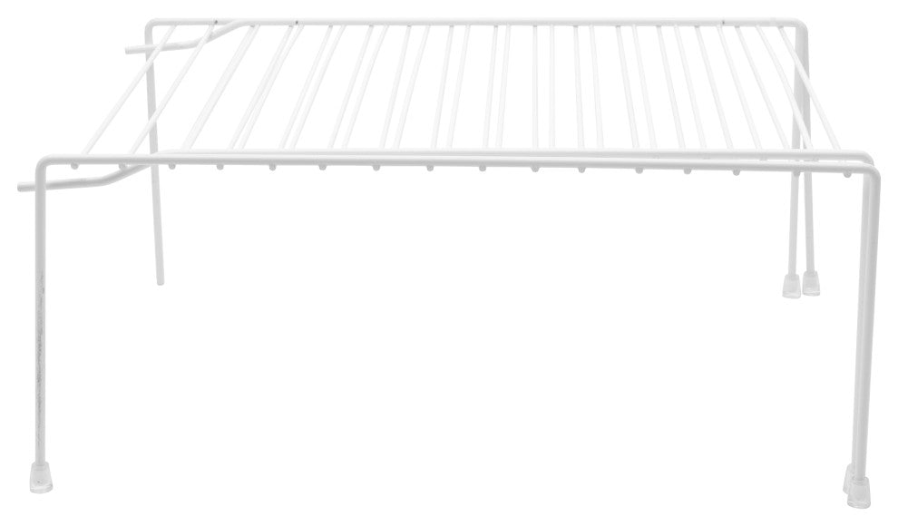 YBM Home Expandable Wire Kitchen Cabinet and Counter Shelf Organizer, White