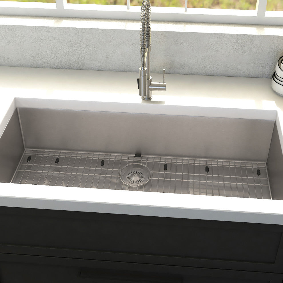 ZLINE Undermount Single Bowl Sink in Stainless Steel with Bottom Grid