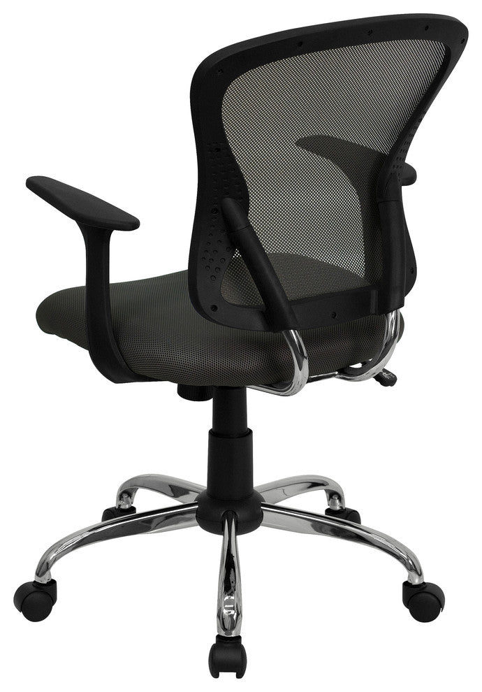Mid-Back Mesh Swivel Task Chair with Chrome Base, Gray