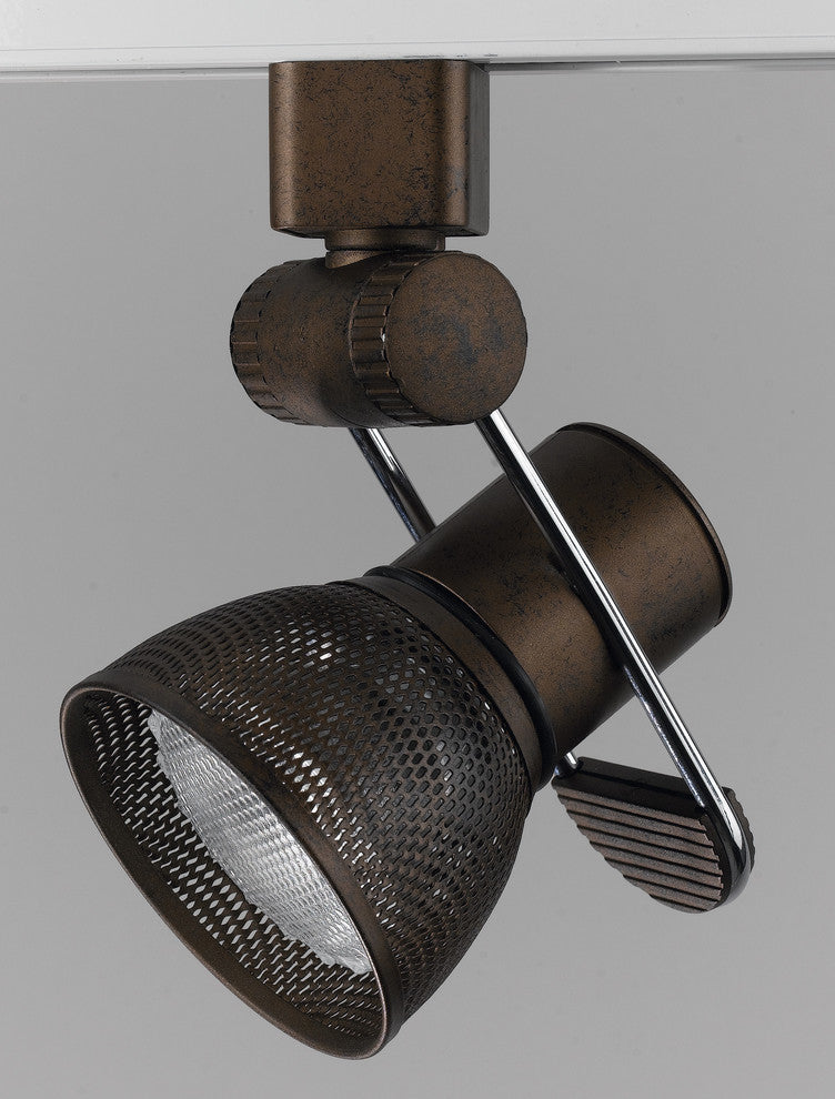 120V Medium Base Track Head, Rust Finish