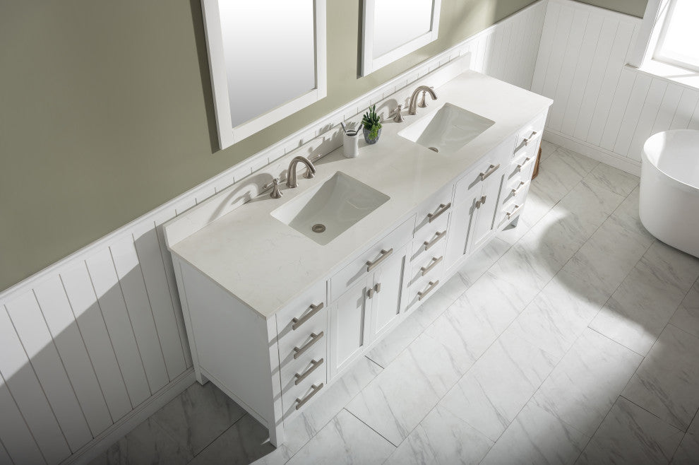 Valentino Single Vanity, White, 84"