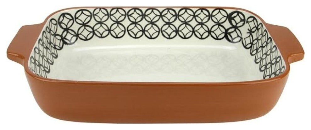 14" Diamond Rectangular Terracotta Oven Baking Dish
