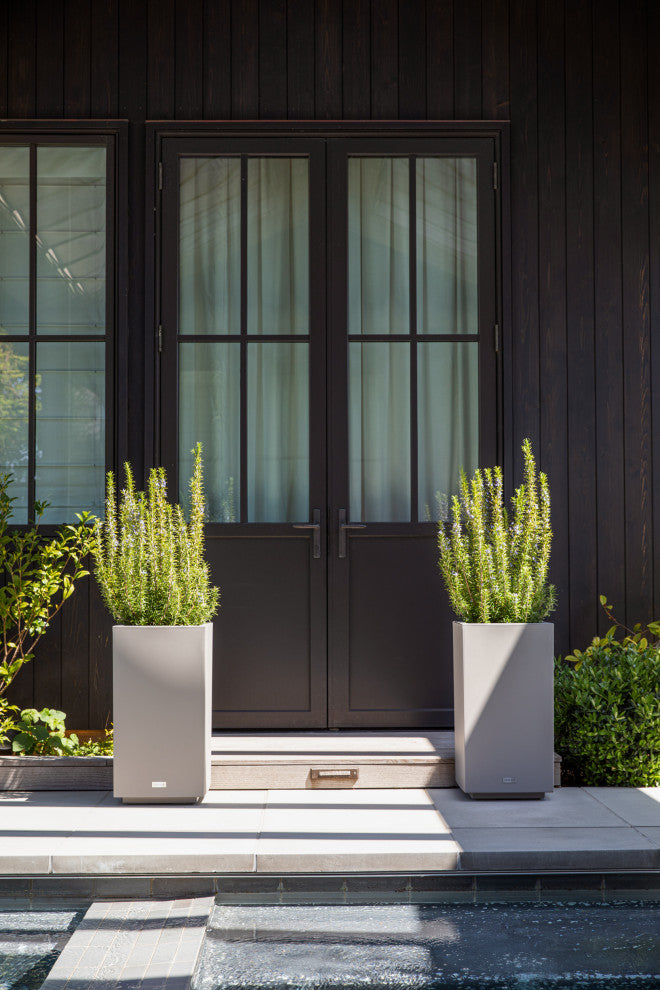 Veradek Block Series Pedestal Planter, Grey, Short