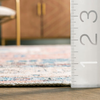 Nuloom Eleanor Washable Distressed Medallion Rug, Light Rust 3' x 5'