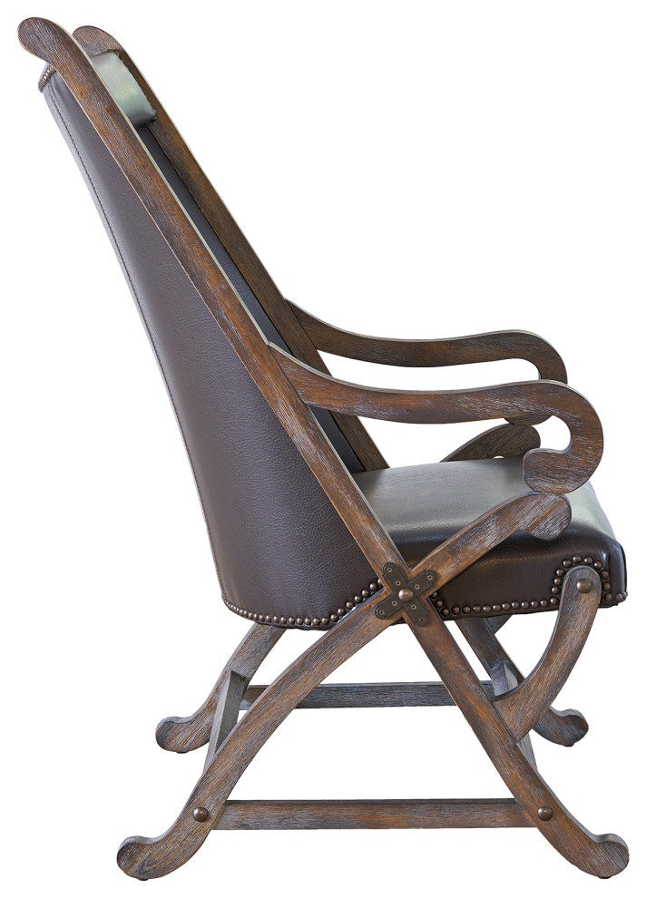 Odessa Chair and Ottoman Set, Brown