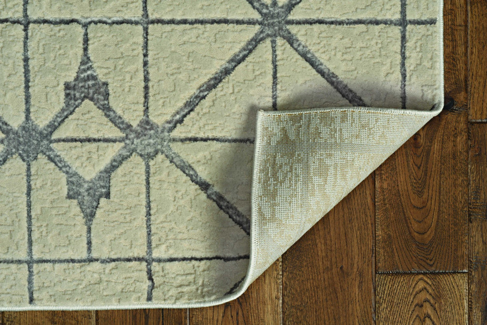 HomeRoots 7' Round Polypropylene Ivory or Red Area Rug
