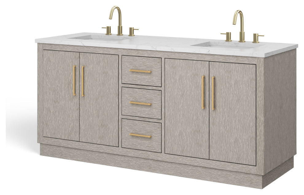 The Arrington Bathroom Vanity, Gray, 72", Double Sink, Freestanding