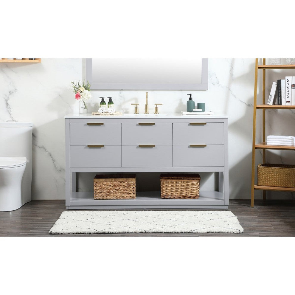 Elegant Decor Larkin Bathroom Vanity Grey