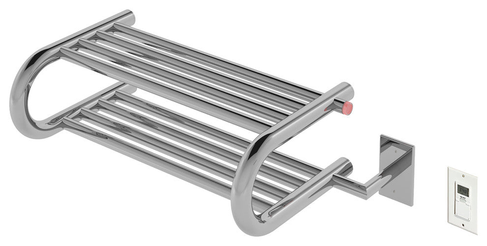 Ancona Essentia Shelf 8-Bar Electric Towel Warmer in Stainles Steel With Timer