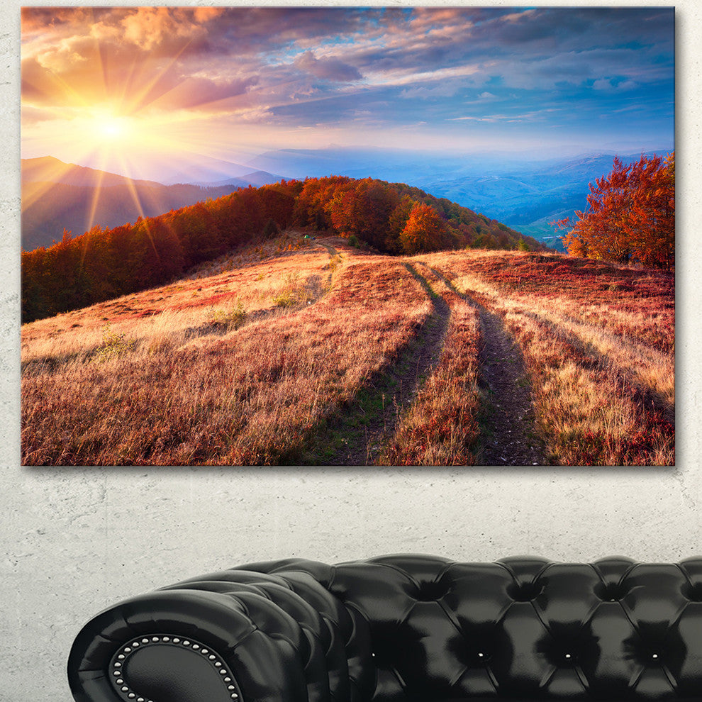 Beautiful Carpathian Mountains, Landscape Canvas Art Print, 60"x28"