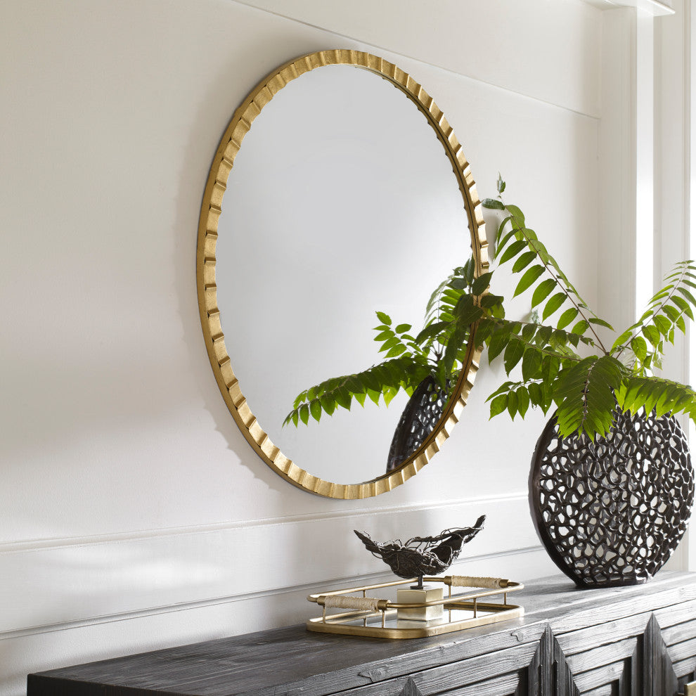 Uttermost UT-9781 Mirror from the Dandridge collection, Gold Leaf