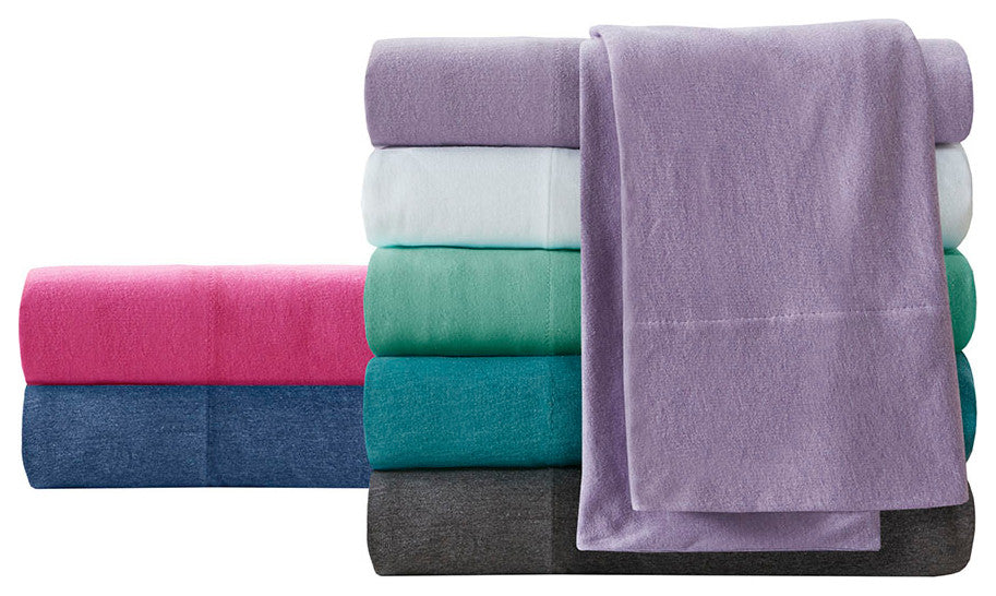 Intelligent Design Cotton Blend Jersey Knit All Season Sheet Set, Purple