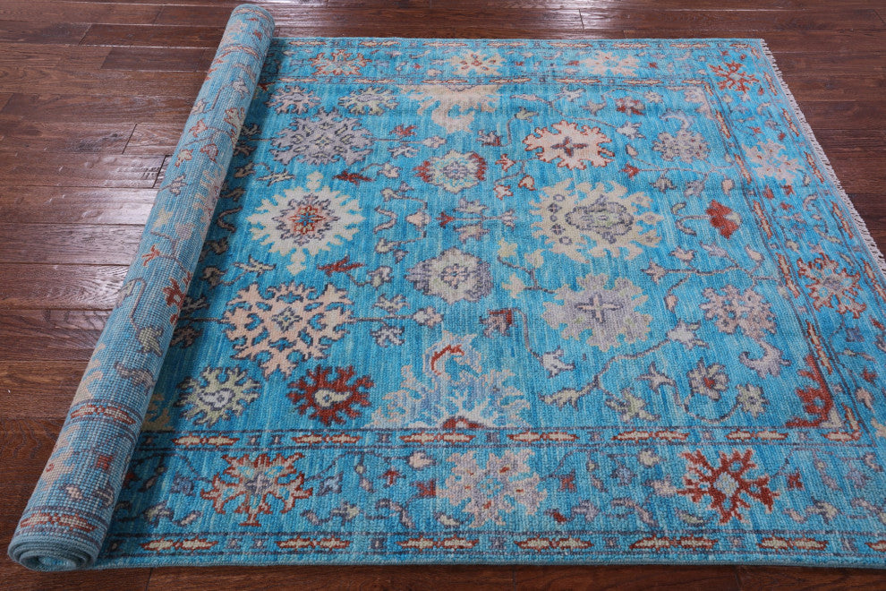 5' 3" X 8' 1" Turkish Oushak Handmade Wool Rug - Q13429