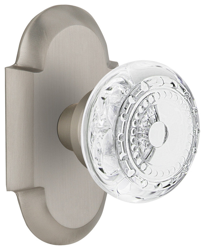 Cottage Plate Single Dummy Crystal Meadows Knob, Satin Nickel, COTCME