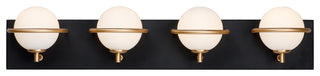 Maxim 21604 Revolve 4 Light 27"W LED Bathroom Vanity Light - Black / Gold /