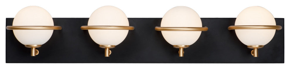 Maxim 21604 Revolve 4 Light 27"W LED Bathroom Vanity Light - Black / Gold /