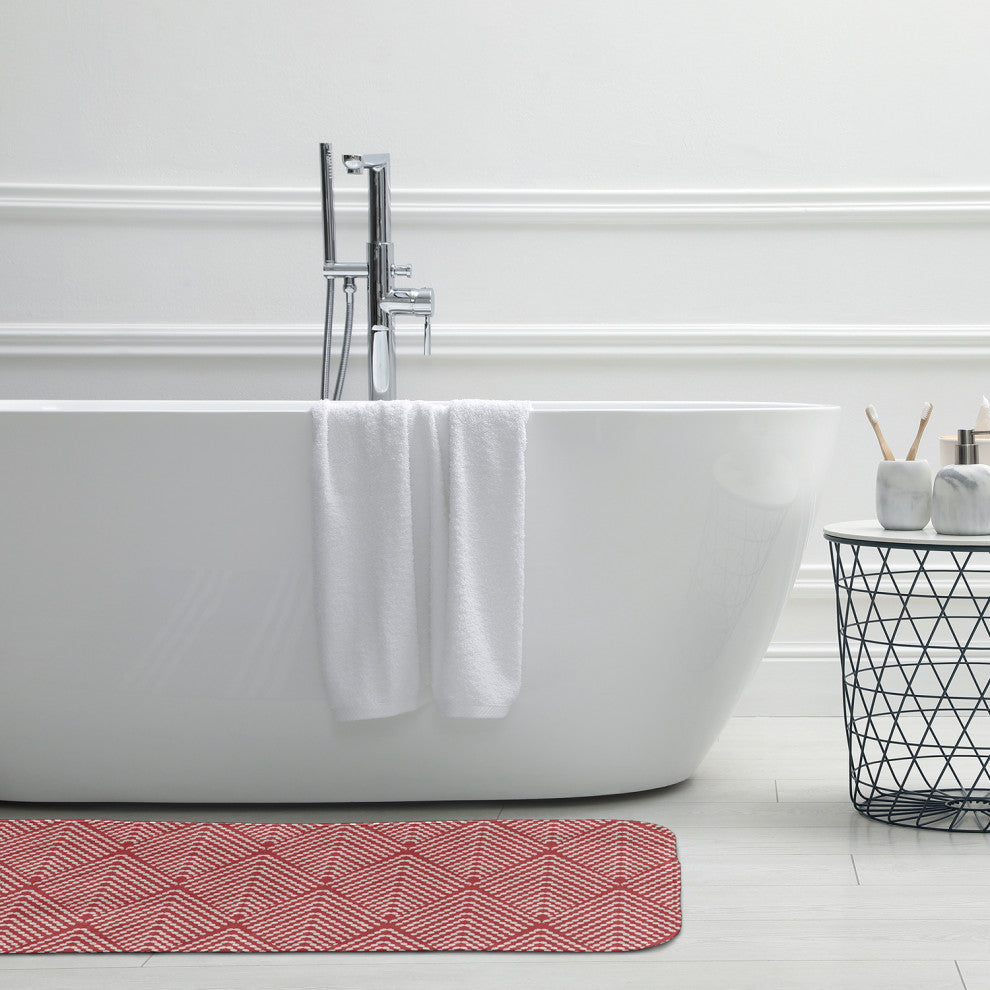 24" x 17" Lifeflor Diamond Bathmat, Ligonberry Red