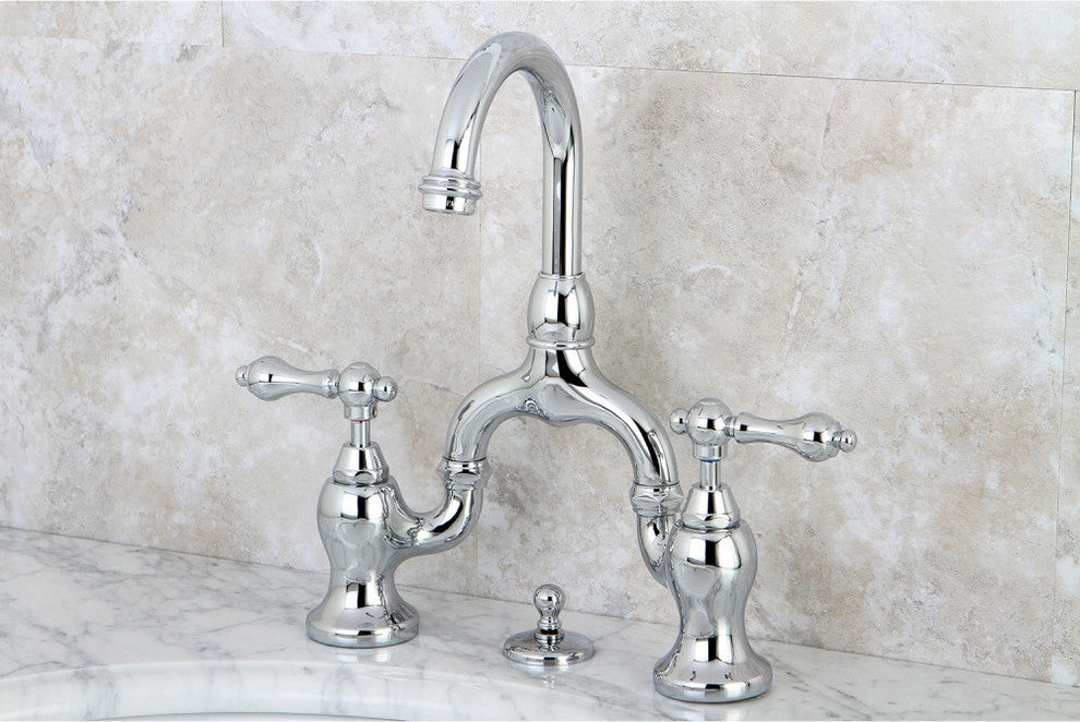 Kingston Brass Bathroom Faucet With Brass Pop-Up, Polished Chrome