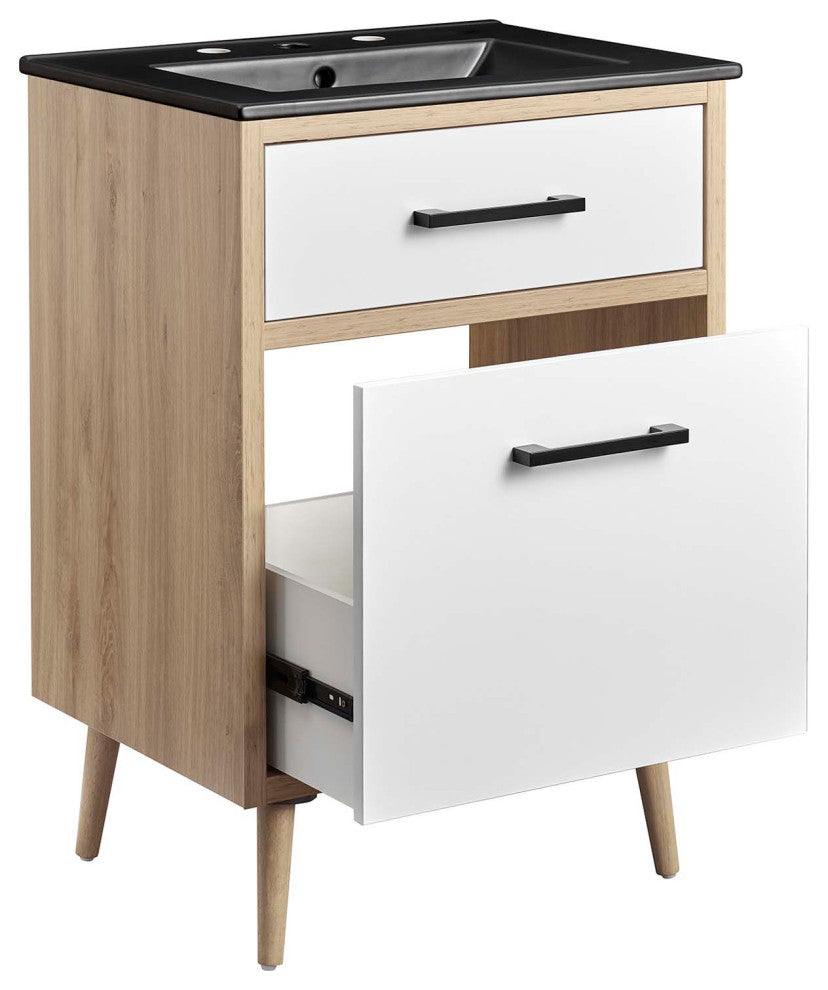 Maverick 24" Bathroom Vanity, Black Oak