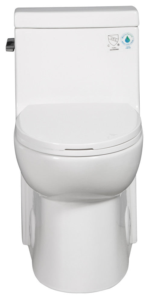 One-piece 1.28 GPF Single Flush Elongated Toilet with Soft-Close Seat
