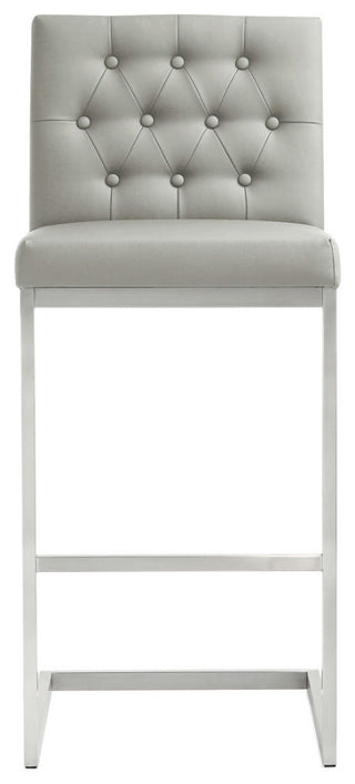 TOV Furniture Helsinki Light Grey Steel Barstool (Set of 2)