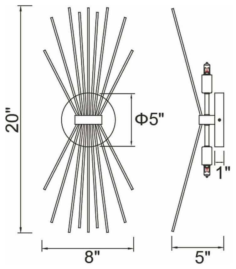 20" Tall Wall Sconce, Black