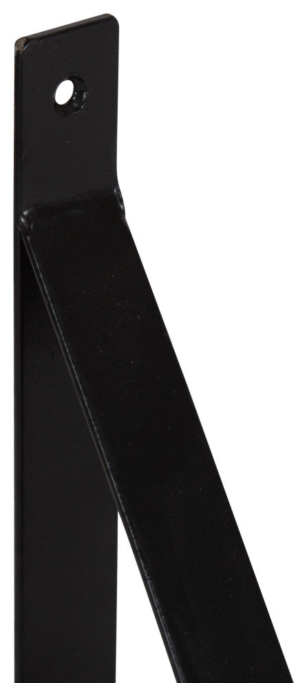 Sudbury Wood and Metal Wall Shelf Set, White/Black 2 Piece