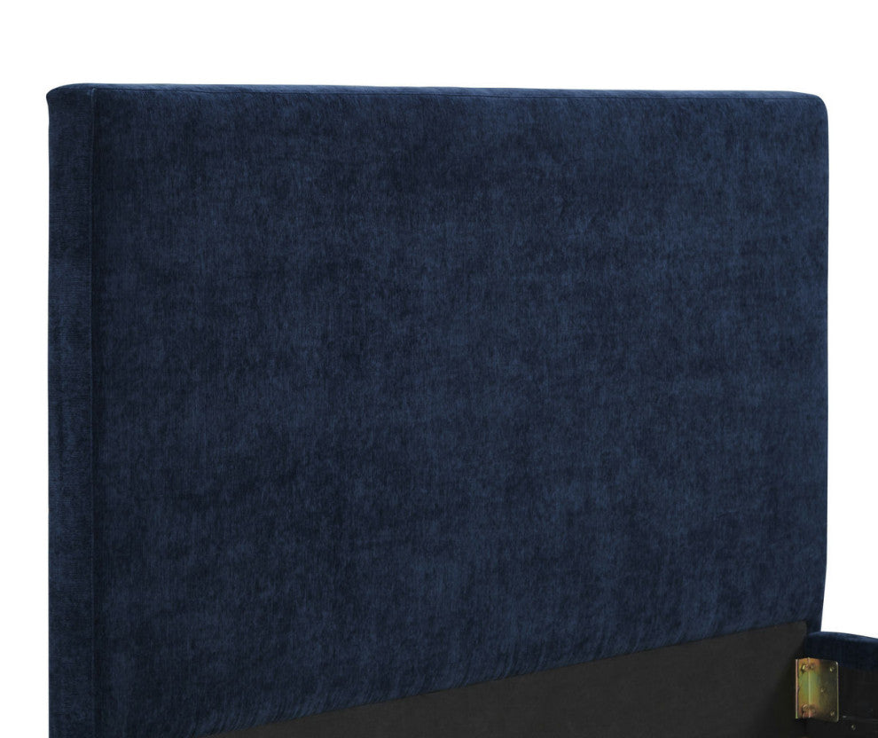 TOV Furniture Delilah Navy Textured Velvet Bed in King